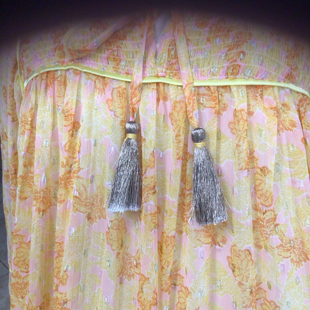 Free People Floral Yellow Tiered Dress - Picture 6 of 16